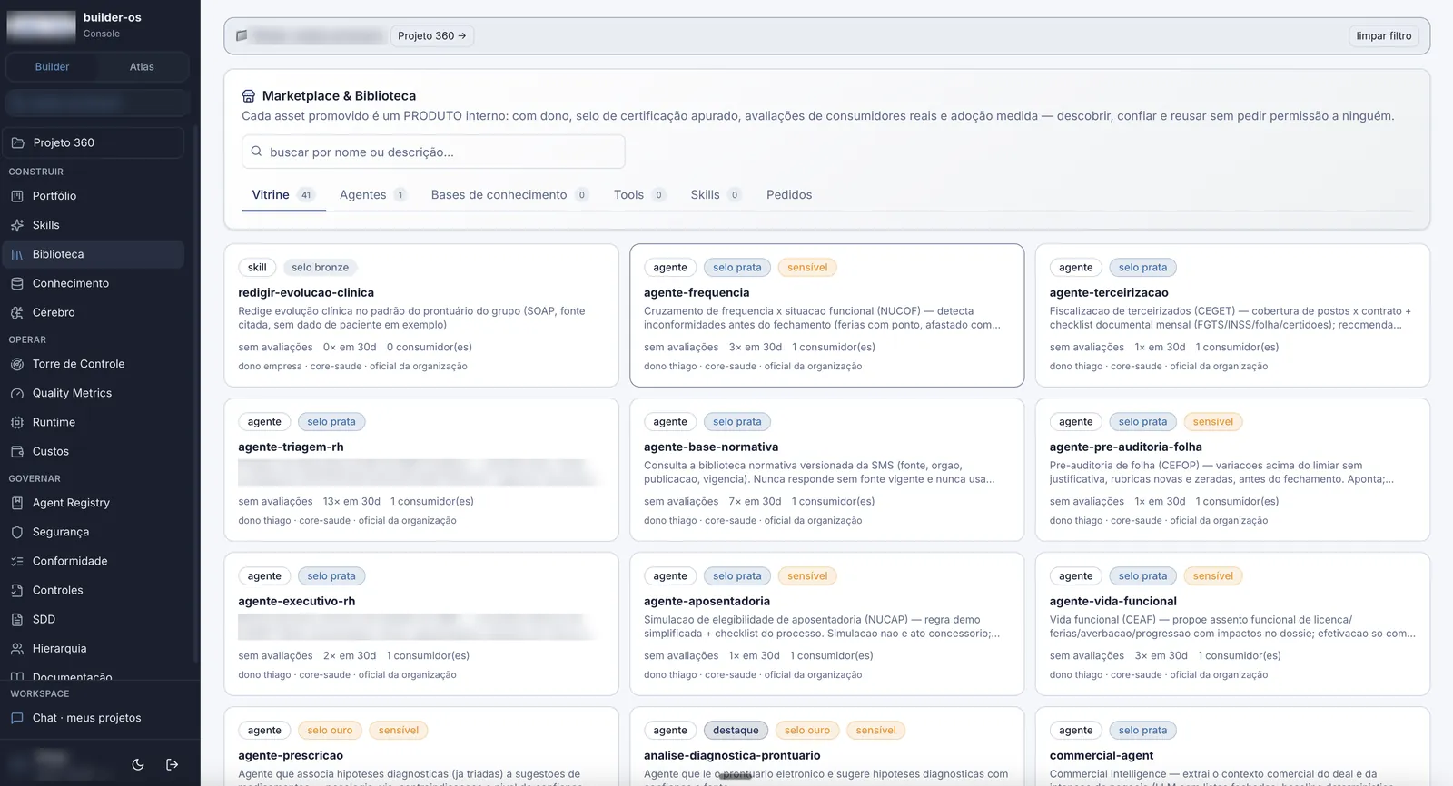 Library of certified, reusable agents