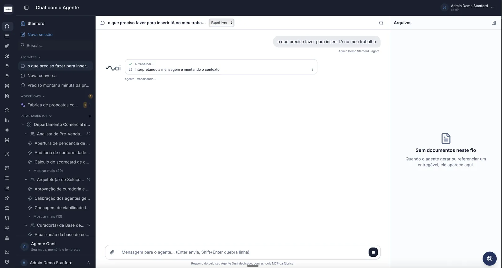 An employee asks Fabric, in plain words, what they need to do to bring AI into their work